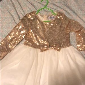 Size 4t white and gold dress
